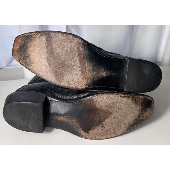 LUCCHESE BOOT COMPANY MENS SIZE 9-D CAiMAN BLACK GORGEOUS! - Picture 10 of 15